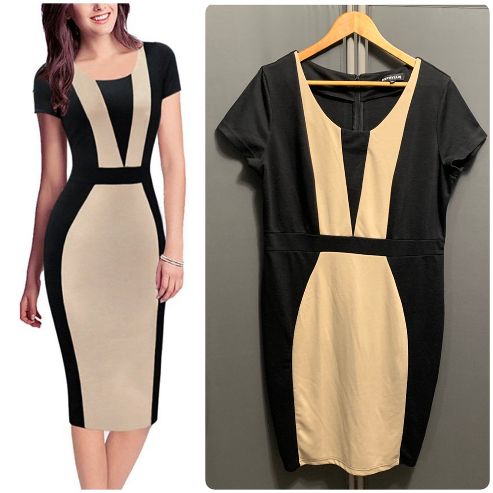 BB-Women REPHYLLIS Dress 2XL Black Beige